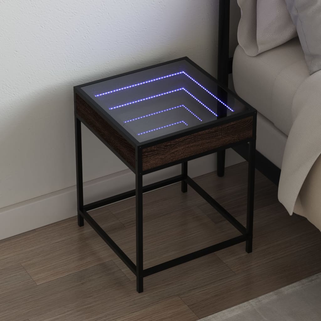 vidaXL Nachtkastje met Infinity LED 40x40x51 cm zwart