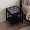 vidaXL Nightstand with Infinity LED 40x40x49 cm Black