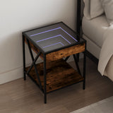 vidaXL Nightstand with Infinity LED 40x40x49 cm Black