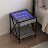 vidaXL Nightstand with Infinity LED 40x40x49 cm Black