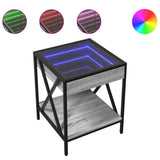 vidaXL Nightstand with Infinity LED 40x40x49 cm Black