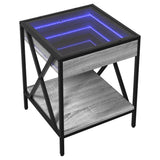 vidaXL Nightstand with Infinity LED 40x40x49 cm Black