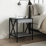 vidaXL Nightstand with Infinity LED 40x40x49 cm Black