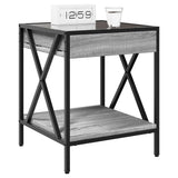 vidaXL Nightstand with Infinity LED 40x40x49 cm Black