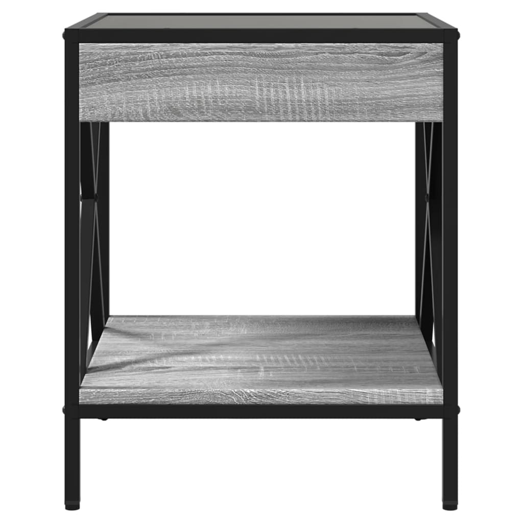 vidaXL Nightstand with Infinity LED 40x40x49 cm Black