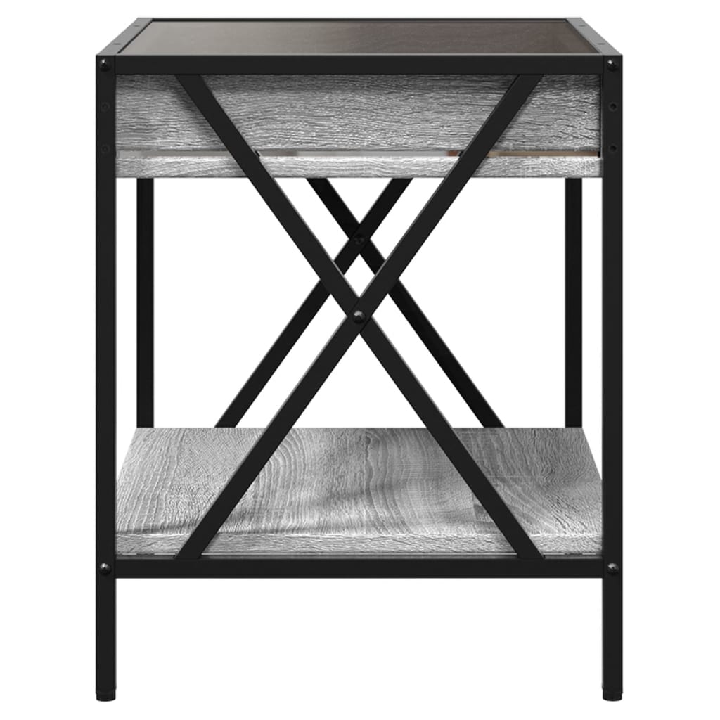 vidaXL Nightstand with Infinity LED 40x40x49 cm Black