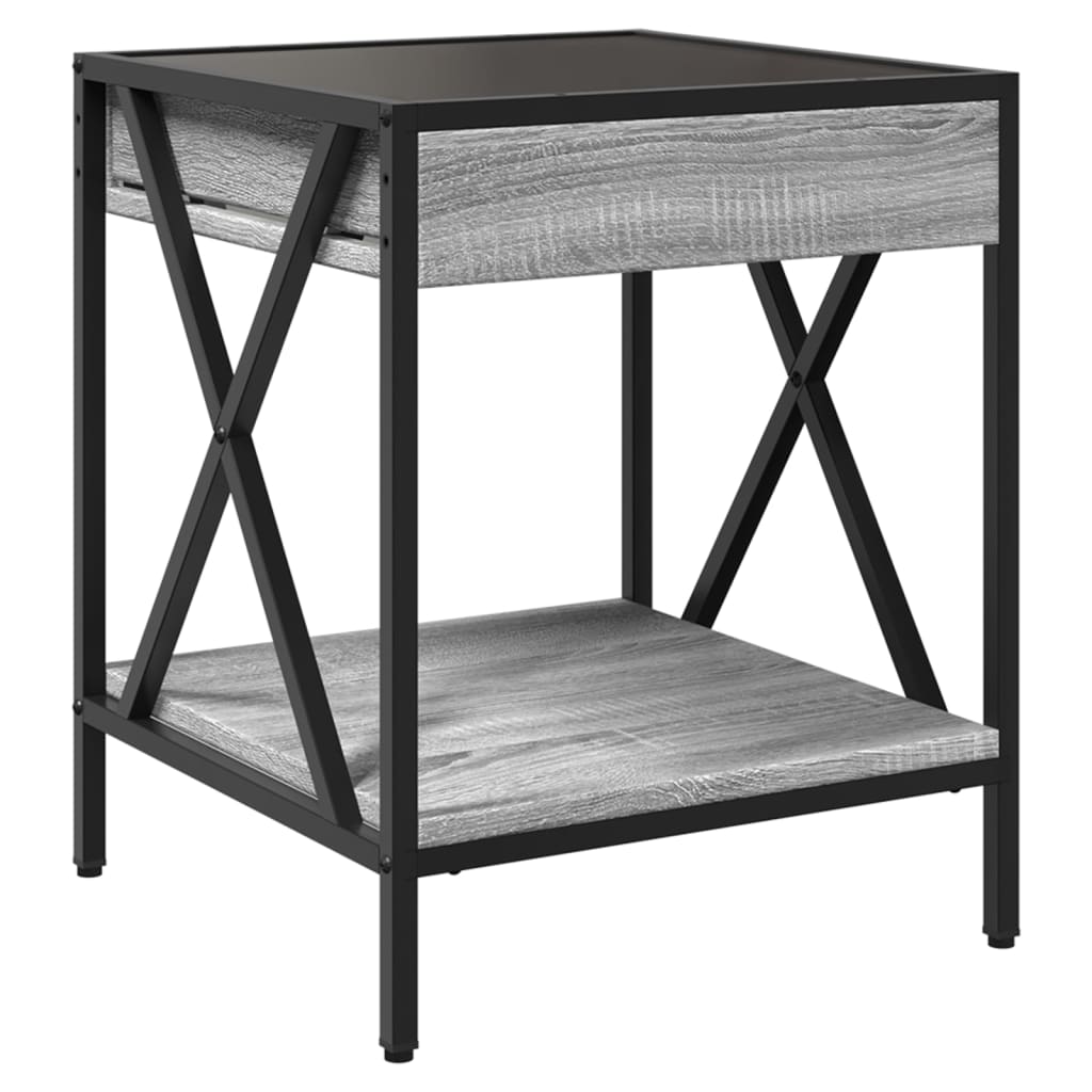 vidaXL Nightstand with Infinity LED 40x40x49 cm Black