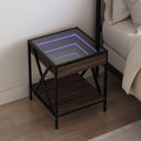 vidaXL Nightstand with Infinity LED 40x40x49 cm Black