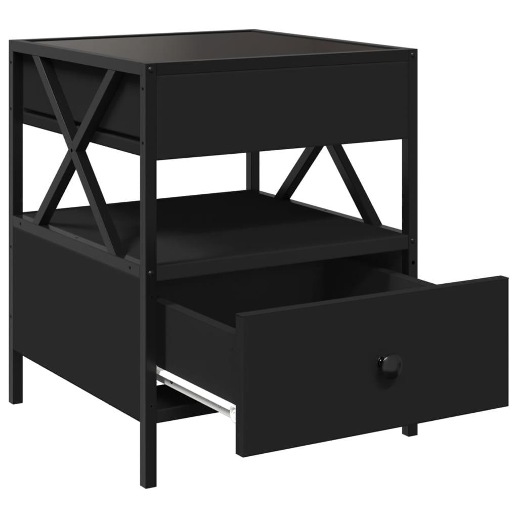 vidaXL Nachtkastje met Infinity LED 40x40x51 cm zwart