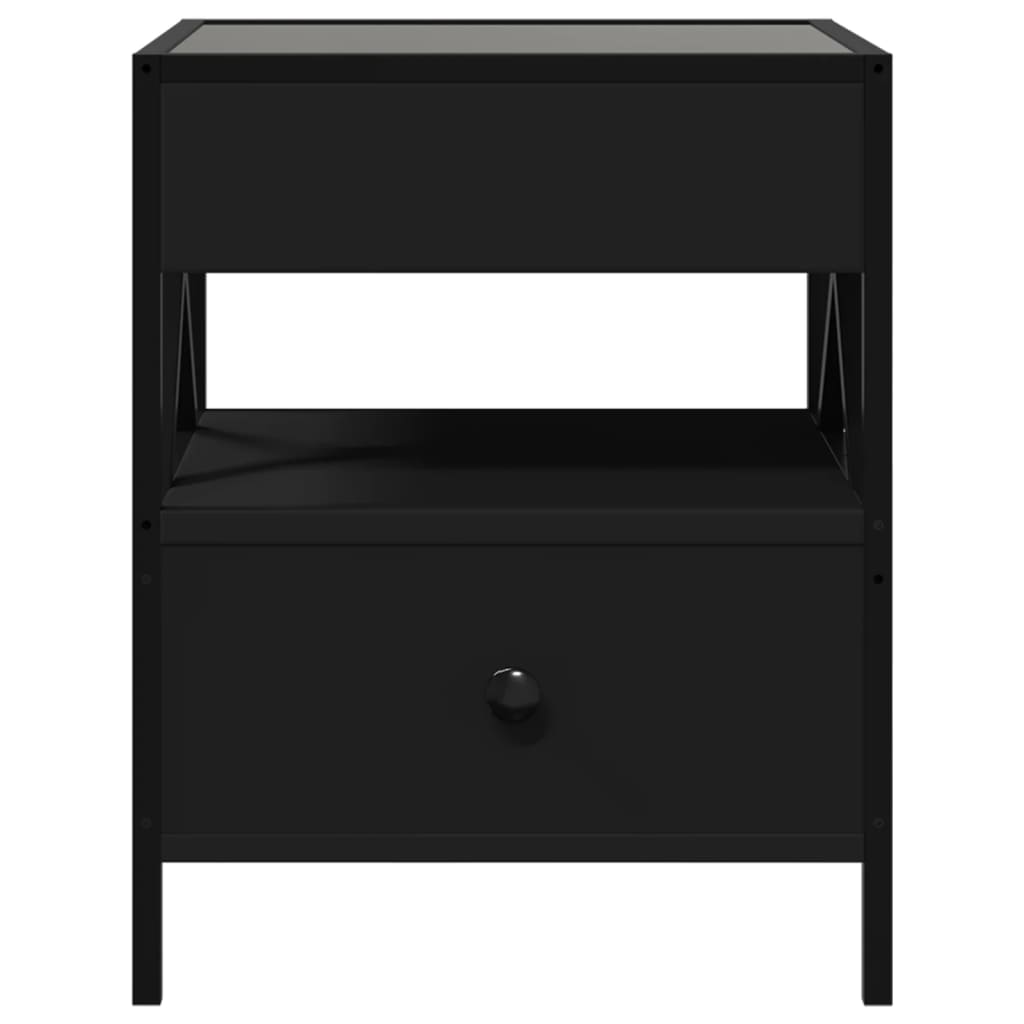 vidaXL Nachtkastje met Infinity LED 40x40x51 cm zwart