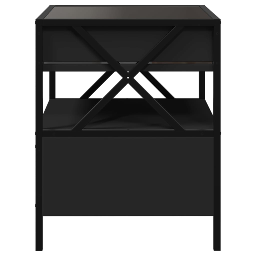 vidaXL Nachtkastje met Infinity LED 40x40x51 cm zwart