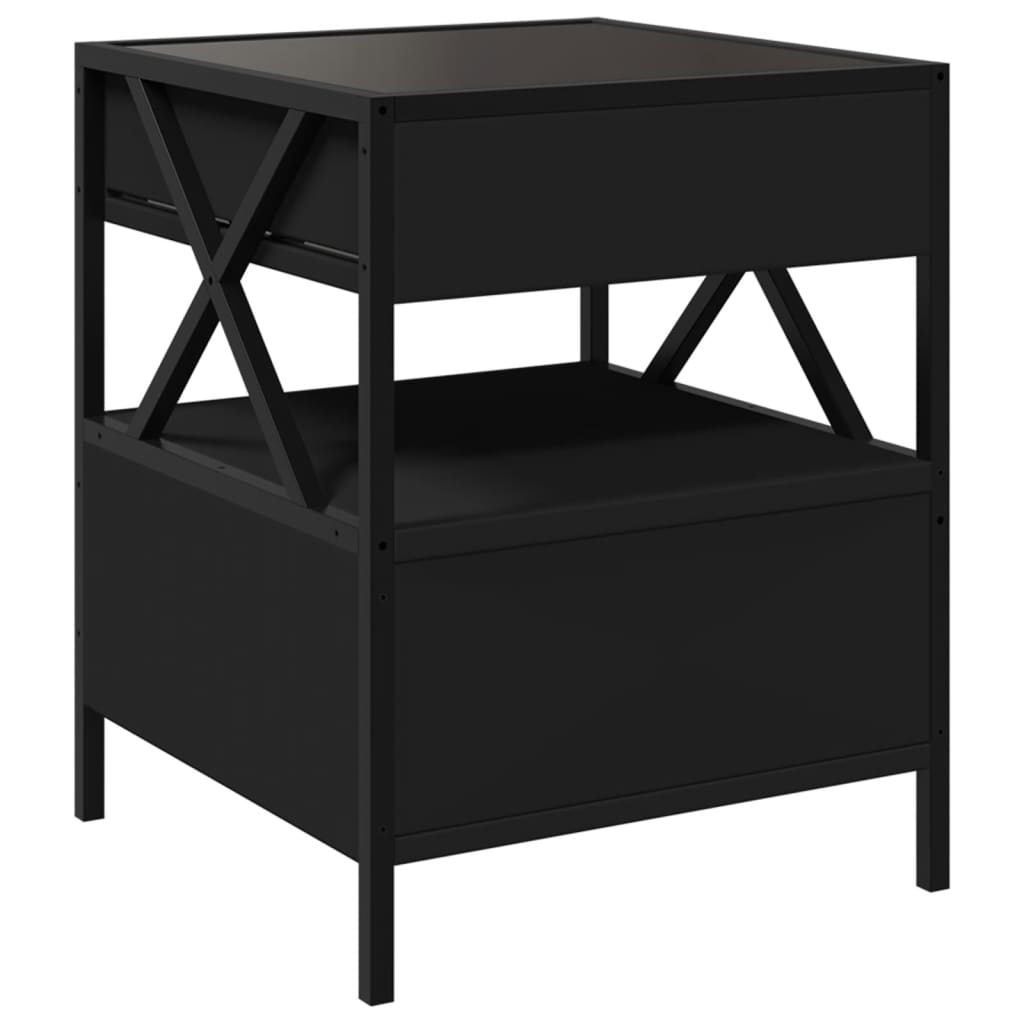 vidaXL Nachtkastje met Infinity LED 40x40x51 cm zwart