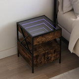 vidaXL Nachtkastje met Infinity LED 40x40x51 cm zwart