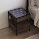 vidaXL Nachtkastje met Infinity LED 40x40x51 cm zwart
