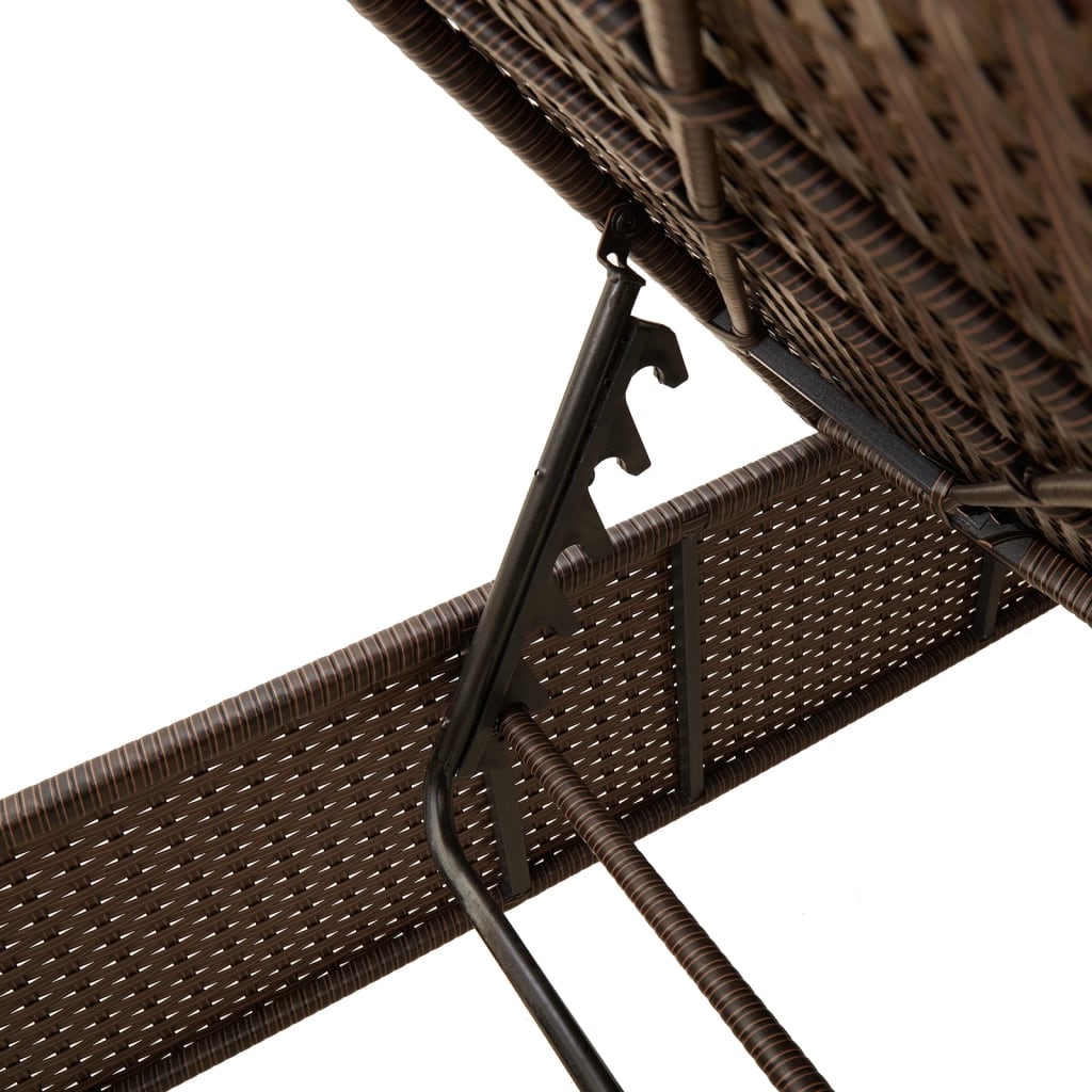 vidaXL 3-delige Ligbeddenset met kussens poly rattan zwart