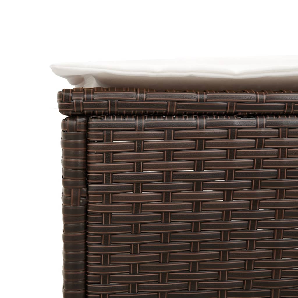 vidaXL 3-delige Ligbeddenset met kussens poly rattan zwart