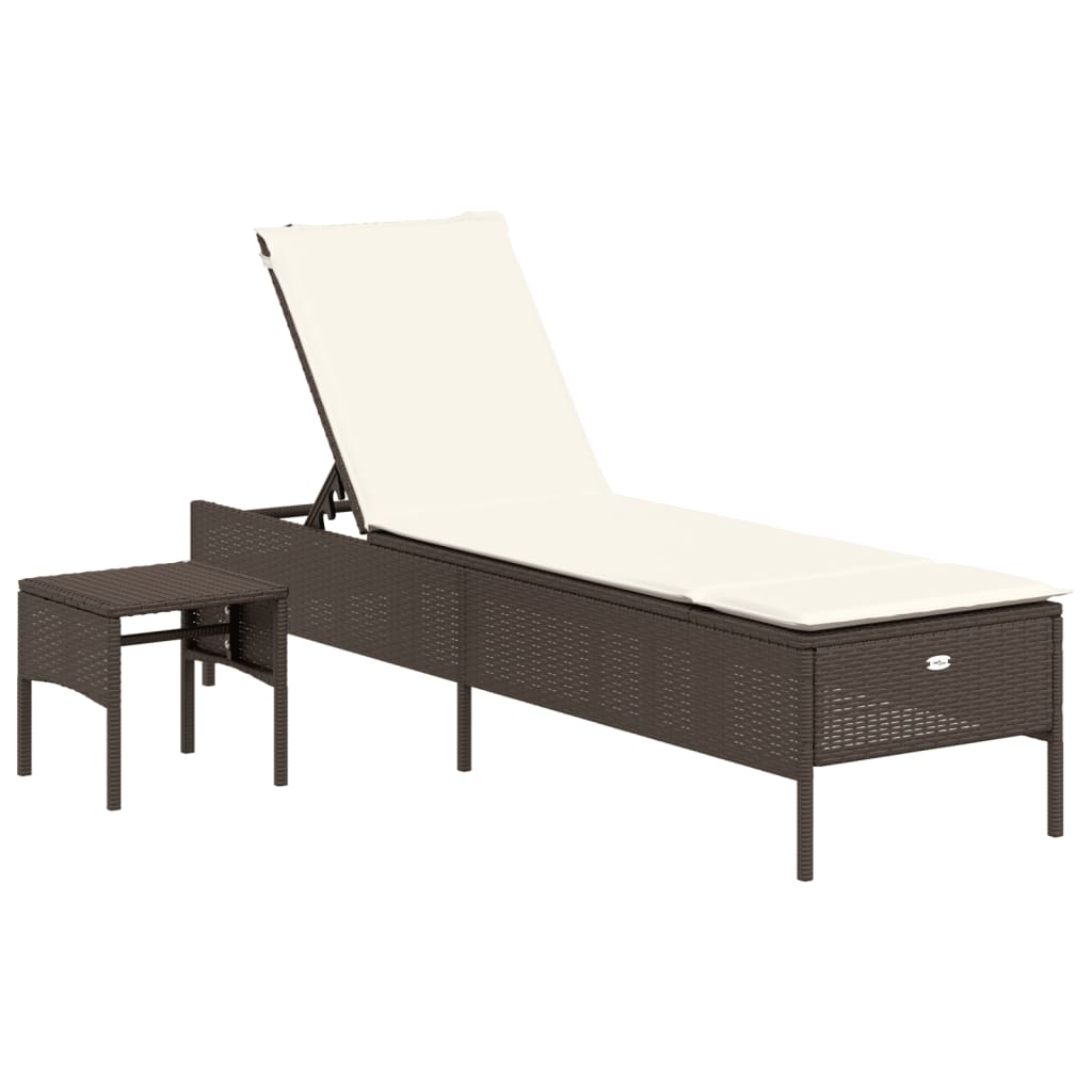 vidaXL 3-delige Ligbeddenset met kussens poly rattan zwart
