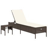 vidaXL 3-delige Ligbeddenset met kussens poly rattan zwart