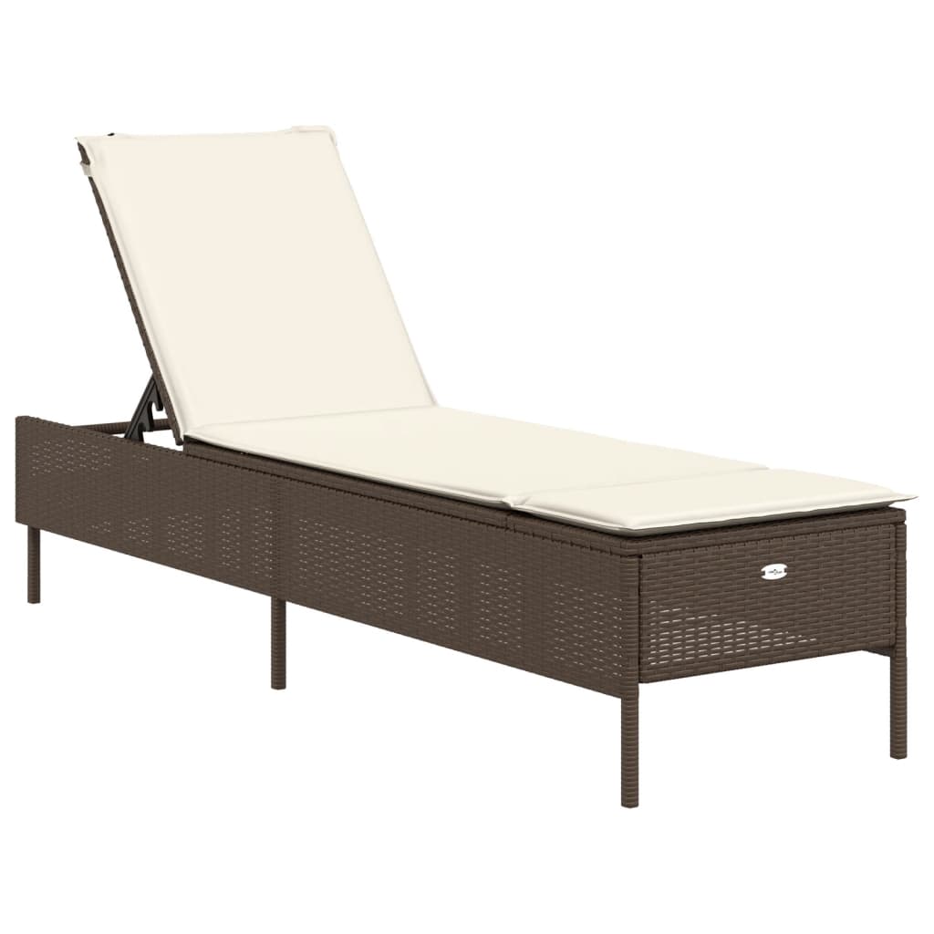 vidaXL 3-delige Ligbeddenset met kussens poly rattan zwart