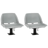 vidaXL Boat Seats 2 pcs Foldable Backrest 41x51x48 cm Grey