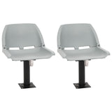 vidaXL Boat Seats 2 pcs Foldable Backrest 41x51x48 cm Grey