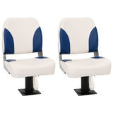 vidaXL Boat Seats 2 pcs Foldable Backrest 41x36x48 cm Blue White
