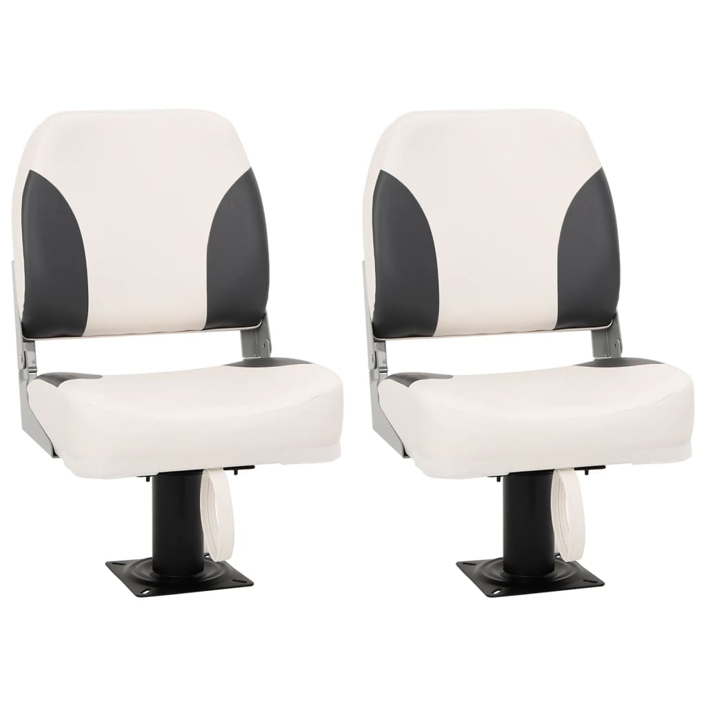 vidaXL Boat Seats 2 pcs Foldable Backrest 41x36x48 cm Blue White