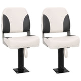 vidaXL Boat Seats 2 pcs Foldable Backrest 41x36x48 cm Blue White