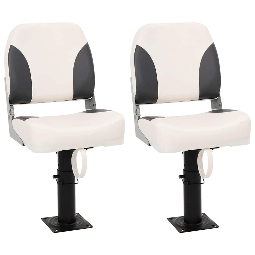 vidaXL Boat Seats 2 pcs Foldable Backrest 41x36x48 cm Blue White