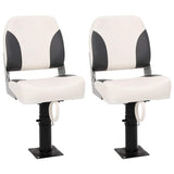vidaXL Boat Seats 2 pcs Foldable Backrest 41x36x48 cm Blue White