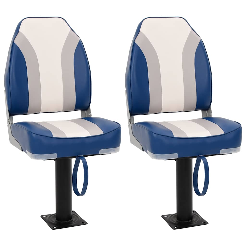 vidaXL Boat Seats Foldable 2 pcs with High Backrest