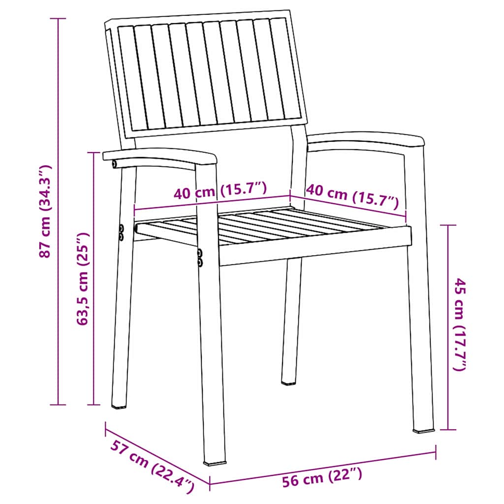 vidaXL Tuin Eettafel Set 5 pcs Grijs Massief Acacia Hout