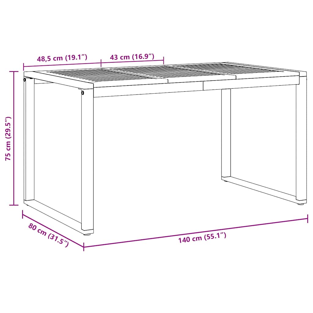 vidaXL Tuin Eettafel Set 5 pcs Grijs Massief Acacia Hout