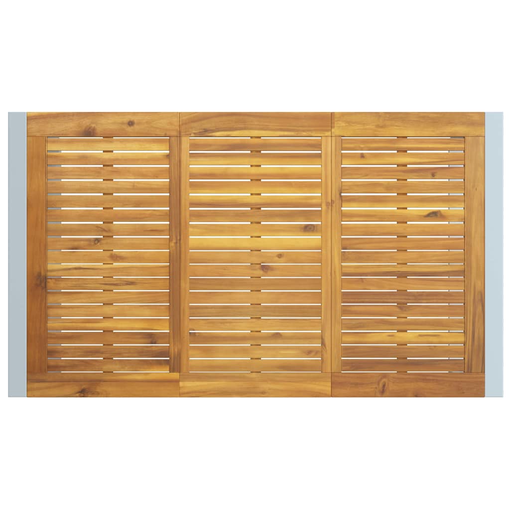 vidaXL Tuin Eettafel Set 5 pcs Grijs Massief Acacia Hout