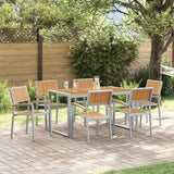 vidaXL Tuin Eettafel Set 5 pcs Grijs Massief Acacia Hout