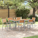 vidaXL Tuin Eettafel Set 5 pcs Grijs Massief Acacia Hout