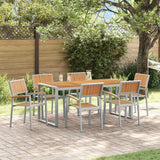 vidaXL Tuin Eettafel Set 5 pcs Grijs Massief Acacia Hout