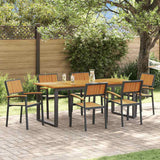 vidaXL Tuin Eettafel Set 5 pcs Grijs Massief Acacia Hout