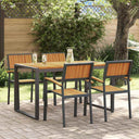 vidaXL Tuin Eettafel Set 5 pcs Grijs Massief Acacia Hout