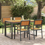 vidaXL Tuin Eettafel Set 5 pcs Grijs Massief Acacia Hout