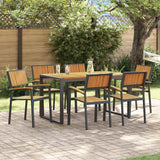 vidaXL Tuin Eettafel Set 5 pcs Grijs Massief Acacia Hout