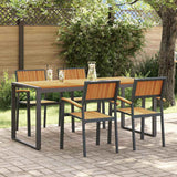 vidaXL Tuin Eettafel Set 5 pcs Grijs Massief Acacia Hout
