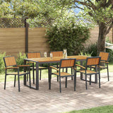 vidaXL Tuin Eettafel Set 5 pcs Grijs Massief Acacia Hout