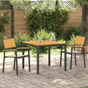 vidaXL Garden Dining Set 3 pcs Black Solid Acacia Wood