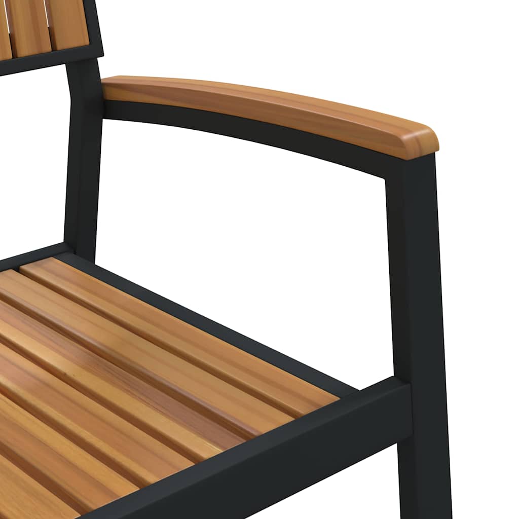 vidaXL Garden Dining Set 3 pcs Black Solid Acacia Wood