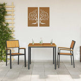 vidaXL Garden Dining Set 3 pcs Black Solid Acacia Wood