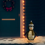vidaXL Christmas Penguin decorative LED 60 cm luxurious fabric