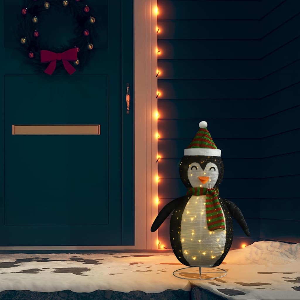 vidaXL Christmas Penguin decorative LED 60 cm luxurious fabric