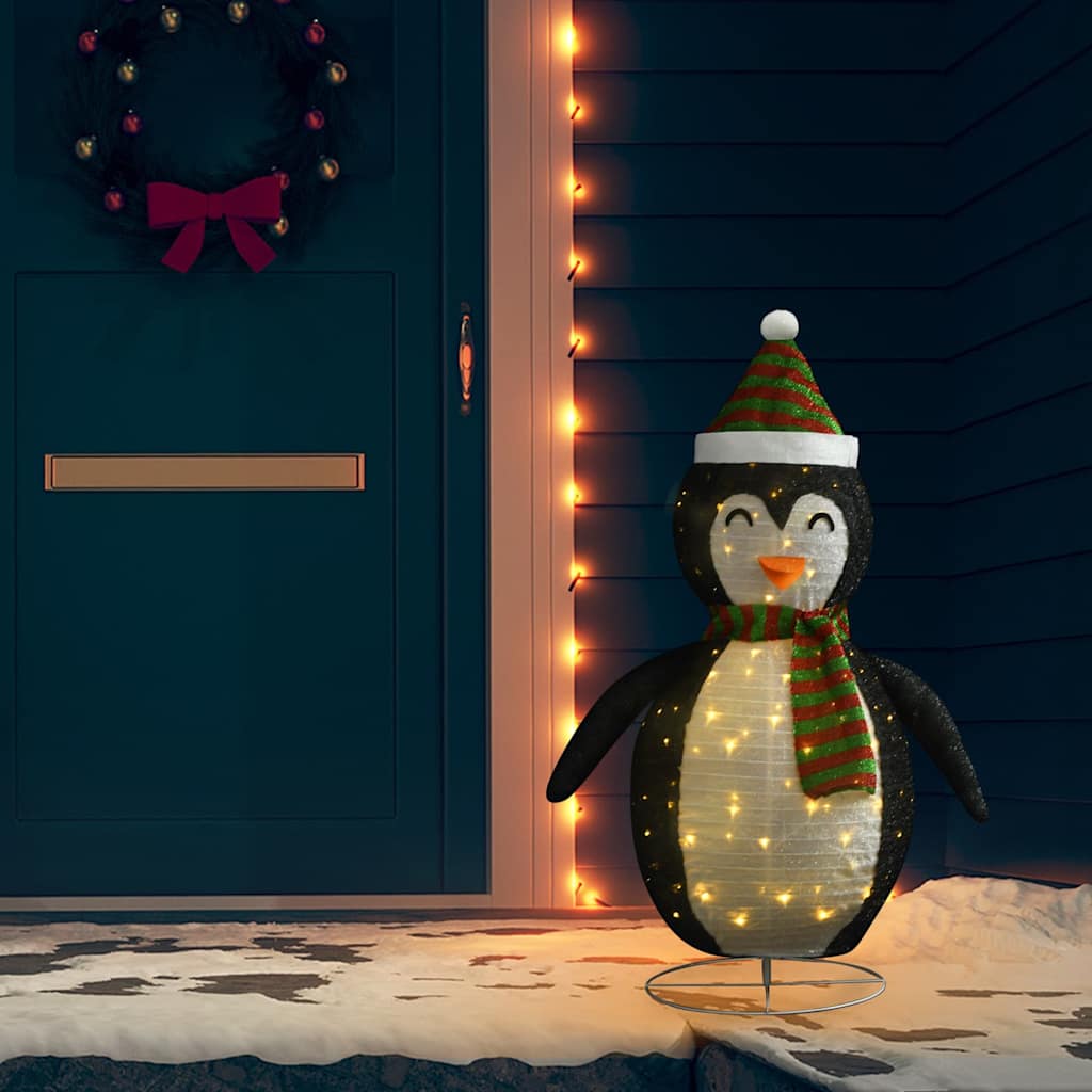 vidaXL Christmas Penguin decorative LED 60 cm luxurious fabric