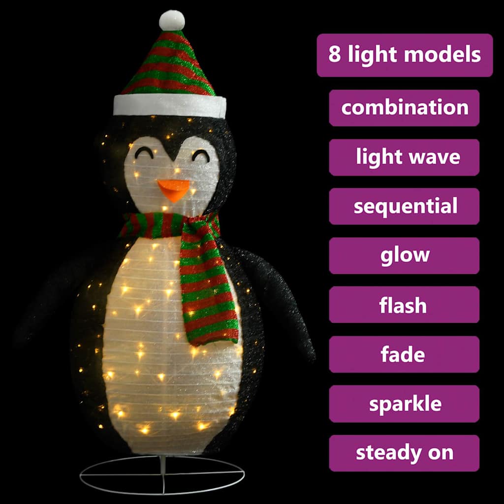 vidaXL Christmas Penguin decorative LED 60 cm luxurious fabric